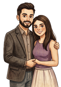 Illustration of Nilay and Ananya